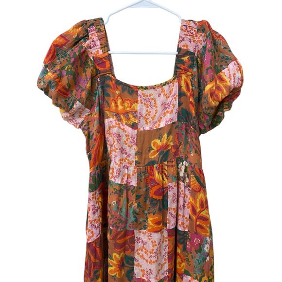 Banjanan Dragon Maxi Dress S/M Patchwork Floral Colorful 100% Cotton Boho India - Picture 6 of 14